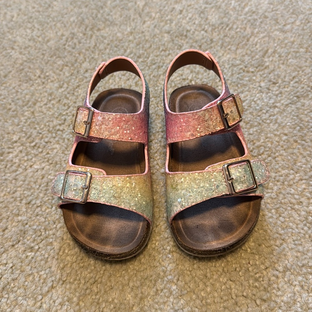 Cat & Jack toddler girl sandals - 6T rainbow